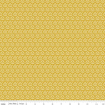 17" End of Bolt - SALE Faith, Hope & Love Geo C10324 Antique Gold - Riley Blake Designs - Geometric Triangles Dots - Quilting Cotton Fabric