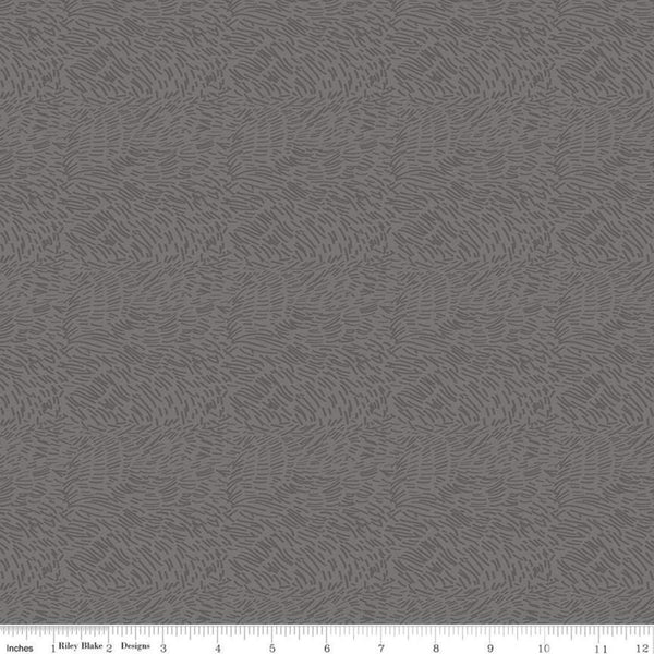 24" End of Bolt - SALE Timberland Fur C10335 Gray - Riley Blake Designs - Sketched Lines Tone-on-Tone - Quilting Cotton Fabric