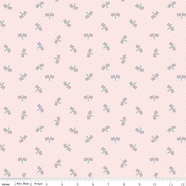 SALE Notting Hill Union Jack C10206 Blush - Riley Blake Designs - England English Flag Dots Pink - Quilting Cotton Fabric