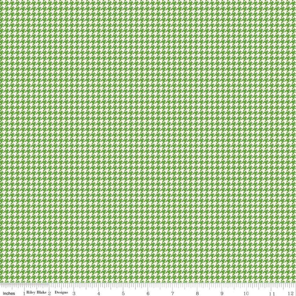 19" End of Bolt - SALE Oh Happy Day! Checks C10315 Green - Riley Blake - Geometric Houndstooth Checkered Cream - Quilting Cotton Fabric
