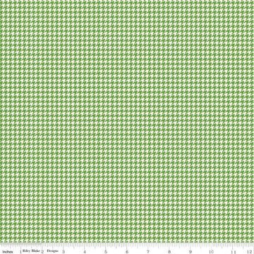 19" End of Bolt - SALE Oh Happy Day! Checks C10315 Green - Riley Blake - Geometric Houndstooth Checkered Cream - Quilting Cotton Fabric