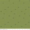 Fat Quarter End of Bolt - SALE Mod Meow Dots C10283 Olive - Riley Blake Designs - Cats Polka Dots Dotted Dot Green - Quilting Cotton Fabric