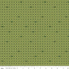 Fat Quarter End of Bolt - SALE Mod Meow Dots C10283 Olive - Riley Blake Designs - Cats Polka Dots Dotted Dot Green - Quilting Cotton Fabric
