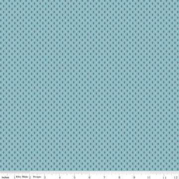24" End of Bolt Piece SALE Notting Hill Diamonds C10205 Bear Lake - Riley Blake Designs - Geometric Dots Diamond Blue-Quilting Cotton Fabric