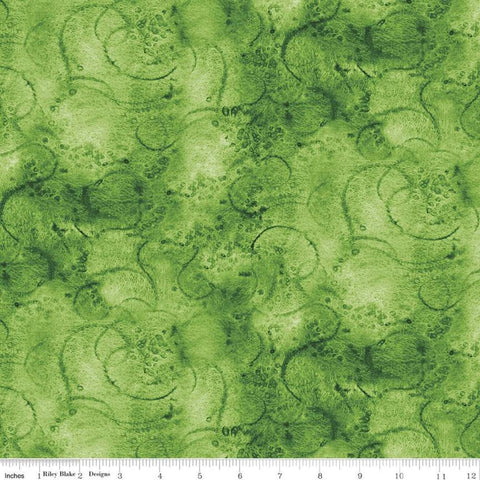 SALE Painter's Watercolor Swirl C680 Medium Green - Riley Blake Designs - Green Tone-on-Tone - Quilting Cotton Fabric