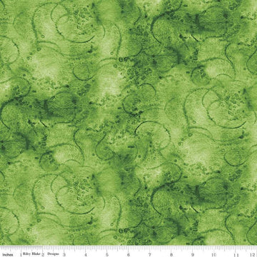 Painter's Watercolor Swirl C680 Medium Green - Riley Blake Designs - Green Tone-on-Tone - Quilting Cotton Fabric