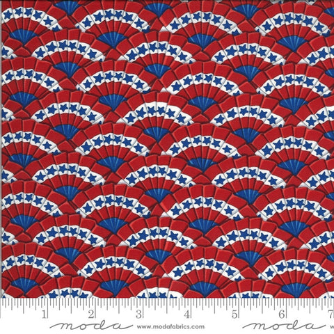 Fat Quarter End of Bolt - SALE America the Beautiful Bunting 19984 Barnwood Red Moda Patriotic Americana Stars - Deb Strain Cotton Fabric