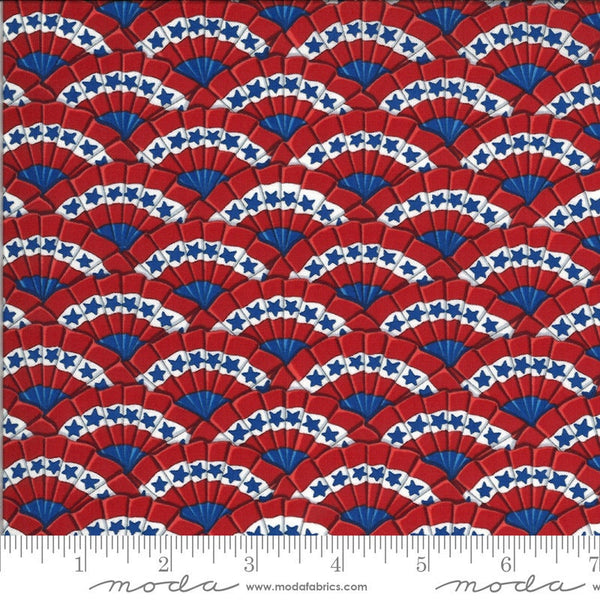 11" End of Bolt - SALE America the Beautiful Bunting 19984 Barnwood Red Moda Patriotic Americana Stars - Deb Strain Cotton Fabric