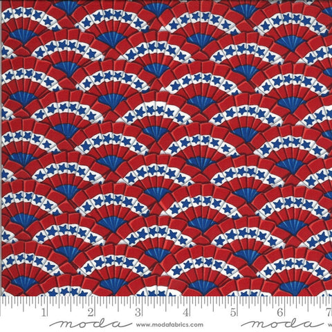 11" End of Bolt - SALE America the Beautiful Bunting 19984 Barnwood Red Moda Patriotic Americana Stars - Deb Strain Cotton Fabric