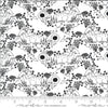 32" End of Bolt SALE Dwell in Possibility Meadow Deer 48313 Ivory Night - Moda - Floral Flowers Outlined Deer Black - Quilting Cotton Fabric
