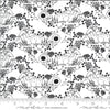 32" End of Bolt DEAL Dwell in Possibility Meadow Deer 48313 Ivory Night - Moda - Floral Flowers Outlined Deer Black - Quilting Cotton Fabric