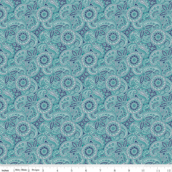 Fat Quarter End of Bolt - SALE The Emporium Collection Three 04775913 Paisley Meadow A - Riley Blake -  Liberty  - Quilting Cotton Fabric