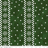 Fat Quarter End of Bolt - FLANNEL Gnome for Christmas Stripes F10613 Green - Riley Blake - White Snowflake Dot Check - FLANNEL Cotton Fabric