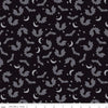 DEAL Spooky Hollow Bats SC10572 Black SPARKLE - Riley Blake Designs - Halloween Moon Stars Silver SPARKLE - Quilting Cotton Fabric