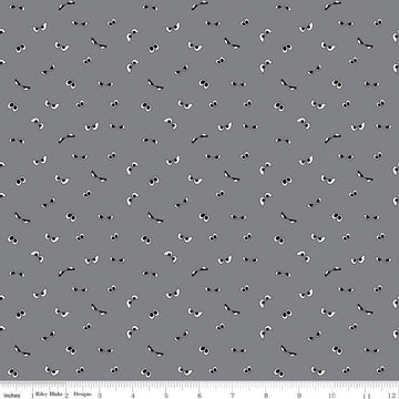 DEAL Spooky Hollow Eyeballs GC10576 Gray GLOW in the DARK - Riley Blake Designs - Halloween Eyes - Quilting Cotton Fabric