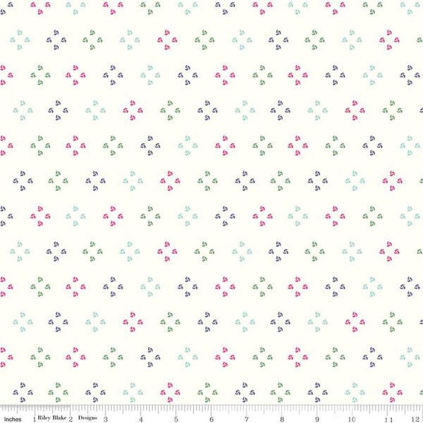 13" End of Bolt - SALE Poppy and Posey French Knots C10584 Cloud - Riley Blake Designs - Geometric Off-White -  Quilting Cotton Fabric