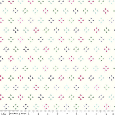 13" End of Bolt - SALE Poppy and Posey French Knots C10584 Cloud - Riley Blake Designs - Geometric Off-White -  Quilting Cotton Fabric
