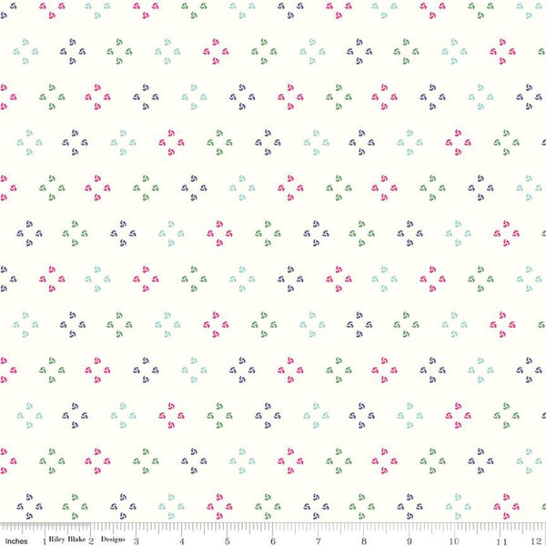 Fat Quarter End of Bolt - SALE Poppy and Posey French Knots C10584 Cloud - Riley Blake - Geometric Off-White -  Quilting Cotton Fabric