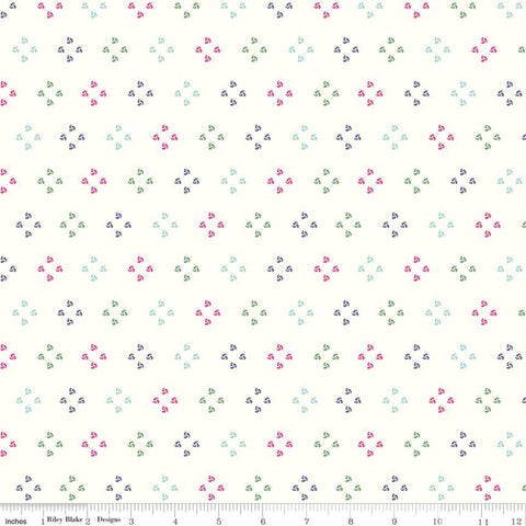 Fat Quarter End of Bolt - SALE Poppy and Posey French Knots C10584 Cloud - Riley Blake - Geometric Off-White -  Quilting Cotton Fabric
