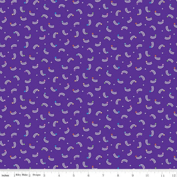 16" End of Bolt SALE Unicorn Kingdom Shooting Stars SC10473 Purple SPARKLE - Riley Blake - Star Silver SPARKLE  - Quilting Cotton Fabric