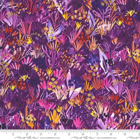 Fat Quarter End of Bolt - CLEARANCE Sunshine Soul Flower Fields 8464 Dusk - Moda Fabrics - Floral Flowers Purple - Quilting Cotton Fabric