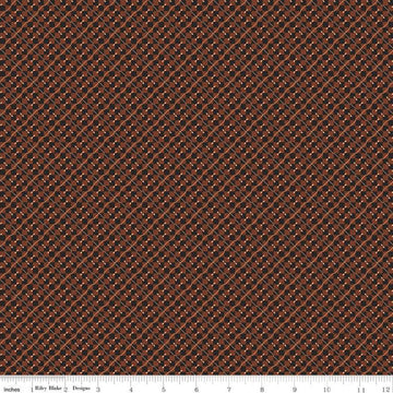 12" End of Bolt - Bountiful Autumn Plaid C10856 Rust - Riley Blake Designs - Reproduction Print Geometric Diagonal - Quilting Cotton