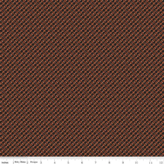 12" End of Bolt - Bountiful Autumn Plaid C10856 Rust - Riley Blake Designs - Reproduction Print Geometric Diagonal - Quilting Cotton