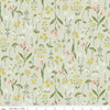 14" End of Bolt - SALE Tea with Bea Sprigs C10491 Sand Dollar - Riley Blake Designs - Floral Flowers Leaves Buds - Quilting Cotton Fabric