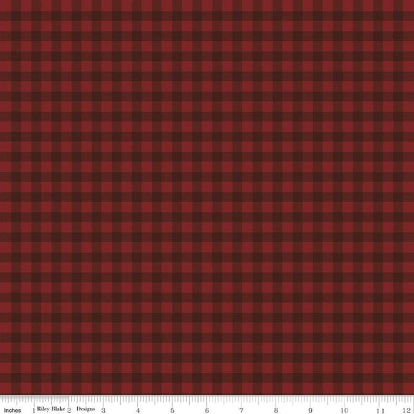 30" End of Bolt - SALE Farmhouse Christmas Gingham C10956 Red - Riley Blake Designs - PRINTED Gingham Check - Quilting Cotton Fabric