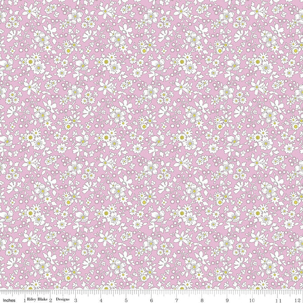 SALE The Deco Dance Collection Maddsie Silhouette A - 04775922A - Riley Blake - Flowers White Pink Liberty Fabrics - Quilting Cotton Fabric