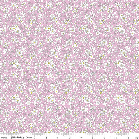 SALE The Deco Dance Collection Maddsie Silhouette A - 04775922A - Riley Blake - Flowers White Pink Liberty Fabrics - Quilting Cotton Fabric