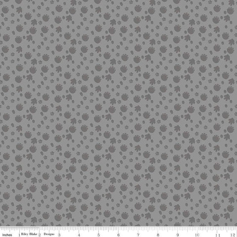 18" End of Bolt - SALE Colorful Friends Footprints C11013 Granite - Riley Blake  Crayola Paw Prints Gray Tone-on-Tone Quilting Cotton Fabric