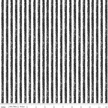 Crayola Stripe C685 Toy Poodle - Riley Blake Designs - Crayon-Drawn Stripes Striped Black White - Quilting Cotton Fabric - Licensed Product