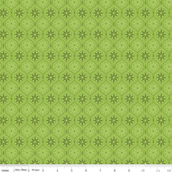 SALE Snowed In Medallion C10813 Green - Riley Blake Designs - Christmas Tone-on-Tone Poinsettia Medallions - Quilting Cotton Fabric