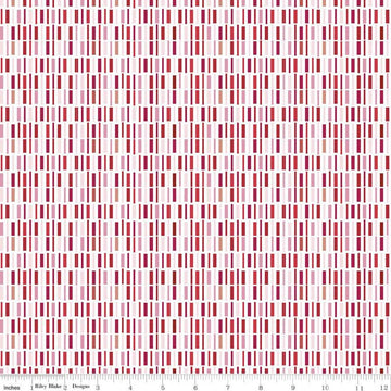 Fat Quarter End of Bolt - SALE Holly Holiday Tiles C10885 Pink - Riley Blake - Christmas Geometric Red Pink on White - Quilting Cotton
