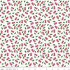 Fat Quarter End of Bolt - SALE Summer Picnic Cherries C10753 White - Riley Blake Designs - Cherry Leaves - Quilting Cotton Fabric