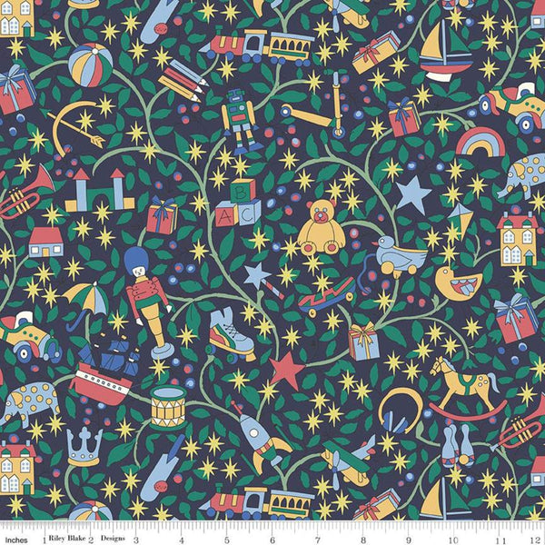 Fat Quarter End of Bolt - SALE The Merry and Bright Collection Magical Forest A 04775935 Riley Blake Toys Christmas Liberty Cotton Fabric