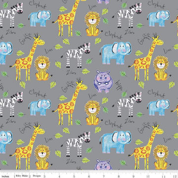 32" End of Bolt - DEAL Colorful Friends Main C11010 Granite - Riley Blake Designs - Crayola - Quilting Cotton Fabric - Licensed Product