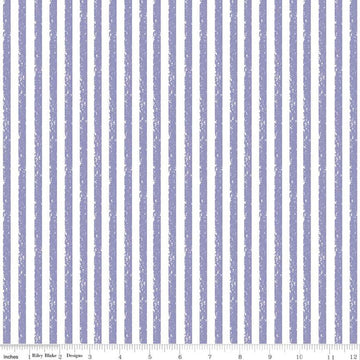 Crayola Stripe C685 Wisteria - Riley Blake Designs - Crayon-Drawn Stripes Striped Purple White - Quilting Cotton Fabric - Licensed Product