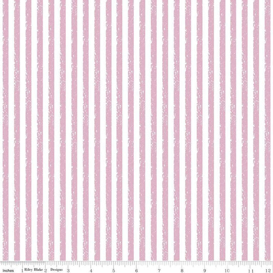SALE Crayola Stripe C685 Bubble Bath - Riley Blake Designs - Crayon-Drawn Stripes Striped Pink - Quilting Cotton Fabric - Licensed Product