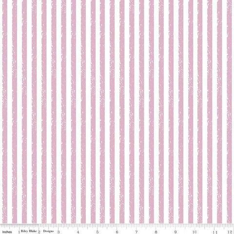 SALE Crayola Stripe C685 Bubble Bath - Riley Blake Designs - Crayon-Drawn Stripes Striped Pink - Quilting Cotton Fabric - Licensed Product