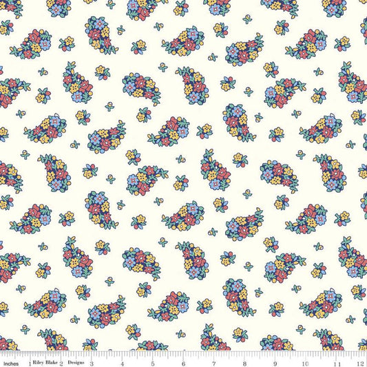 18" End of Bolt - CLEARANCE The Carnaby Collection Bohemian Brights Portobello Paisley D 04775942 - Riley Blake - Liberty - Quilting Cotton