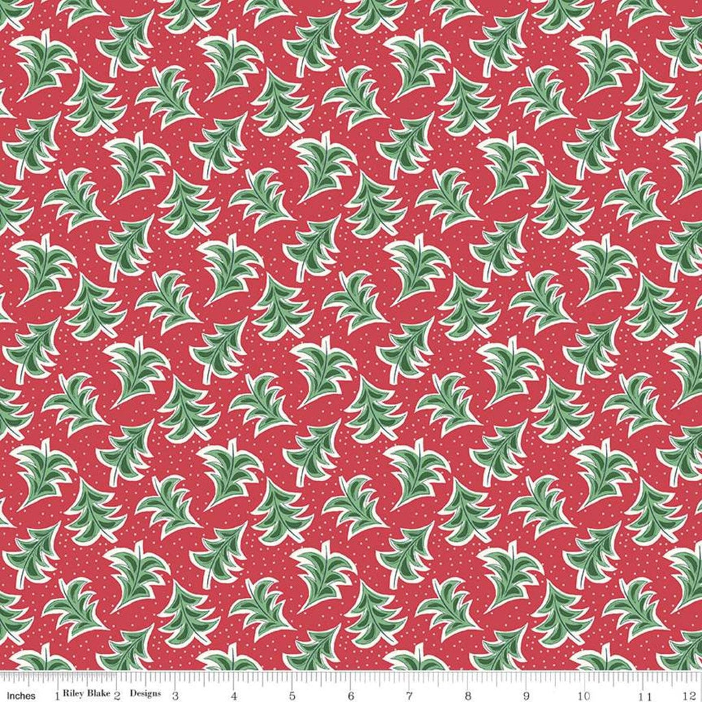 Fat quarter End of Bolt - The Merry and Bright Collection Dancing Trees A 04775928-Riley Blake-Christmas-Liberty Fabric-Quilting Cotton