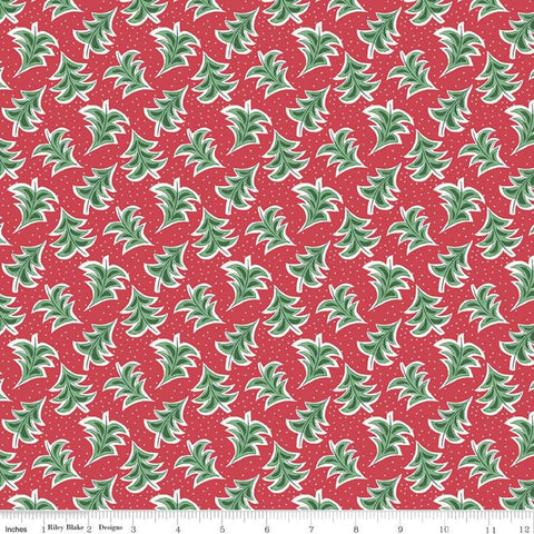 Fat quarter End of Bolt - The Merry and Bright Collection Dancing Trees A 04775928-Riley Blake-Christmas-Liberty Fabric-Quilting Cotton