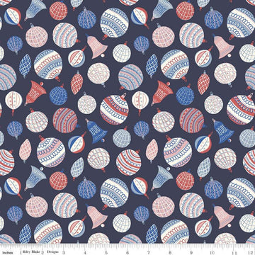 SUPER SALE! Fat Quarter End of Bolt - The Merry & Bright Collection Bauble Bonanza B 04775929 - Riley Blake -Christmas-Liberty-Cotton