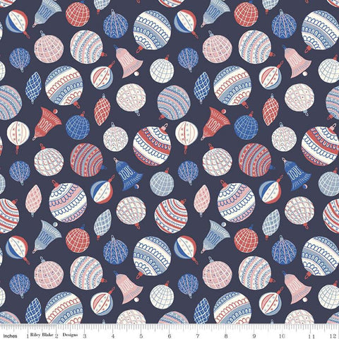 CLEARANCE 9" End of Bolt - The Merry and Bright Collection Bauble Bonanza B 04775929 - Riley Blake- Christmas- Liberty - Quilt Cotton