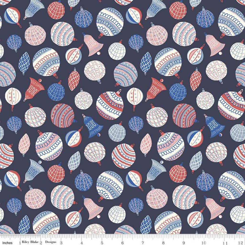 SUPER DEAL! 33" End of Bolt -The Merry and Bright Collection Bauble Bonanza B 04775929 -Riley Blake -Christmas -Liberty Quilting Cotton