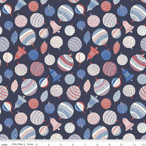 CLEARANCE 33" End of Bolt -The Merry and Bright Collection Bauble Bonanza B 04775929 -Riley Blake -Christmas -Liberty Quilting Cotton