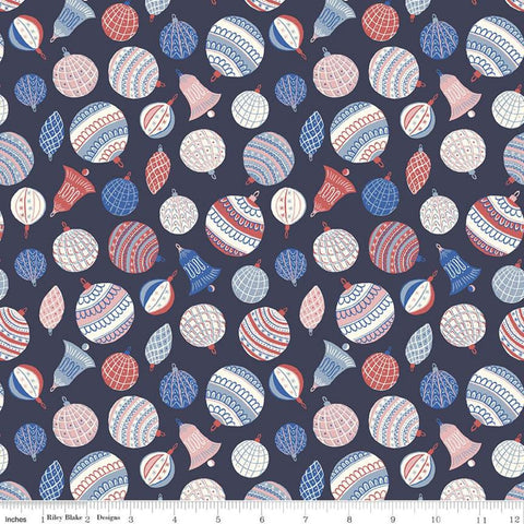 SUPER DEAL 33" End of Bolt -The Merry and Bright Collection Bauble Bonanza B 04775929 -Riley Blake -Christmas -Liberty Quilting Cotton