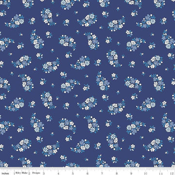 18" End of Bolt - SALE The Carnaby Collection Retro Indigo Portobello Paisley B 04775942 Riley Blake Floral Liberty Fabrics Quilting Cotton